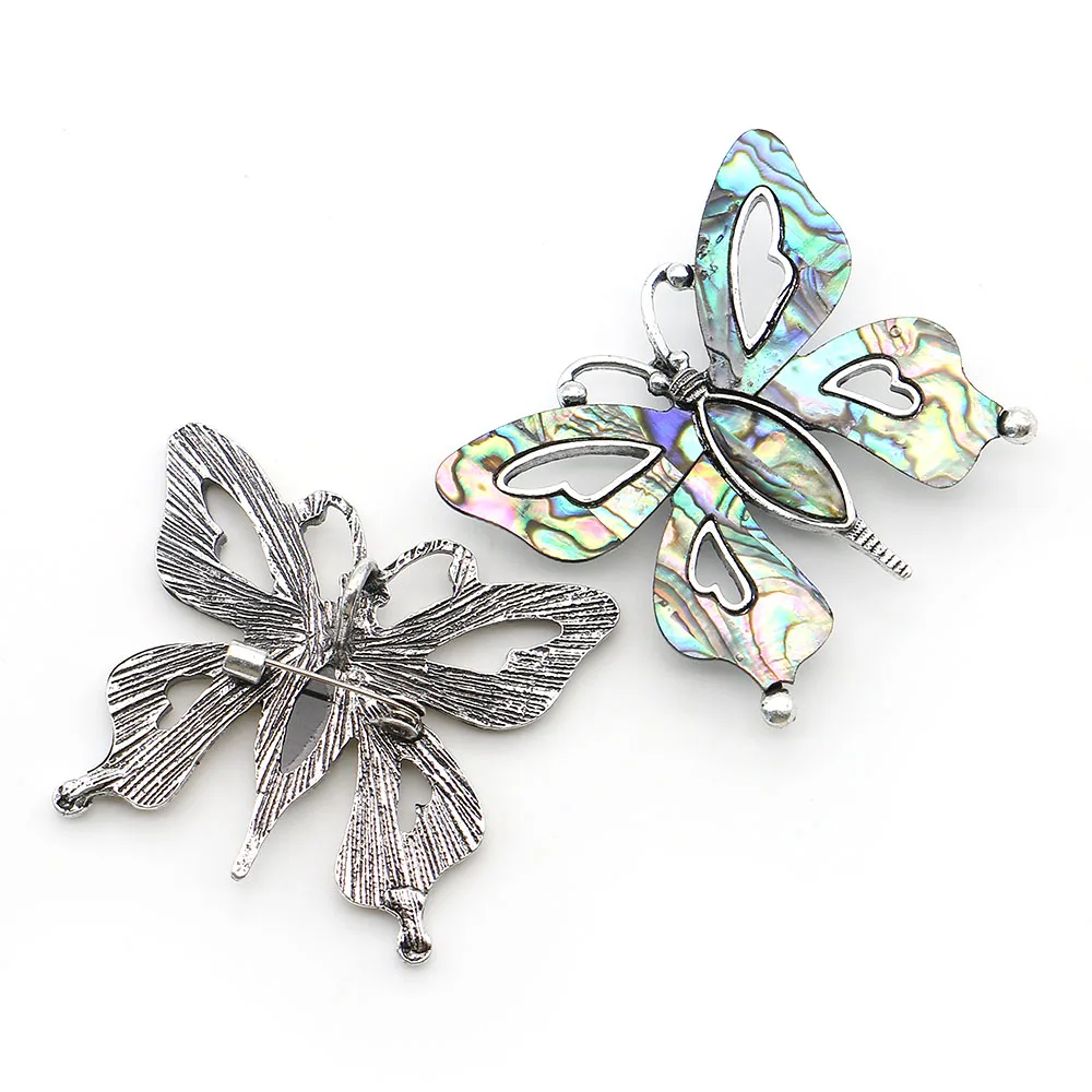 

Exquisite Natural Abalone Shell Butterfly Shape Pendants with Skeleton Process Design Brooch Jewelry 1 Pc For Necklace Component