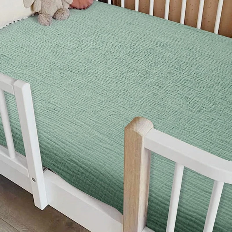 Comfortable Cotton Bed Sheets Soft & Breathable Baby Bed Crib Fitted Sheets Mattress Cover Sleeve for Infants