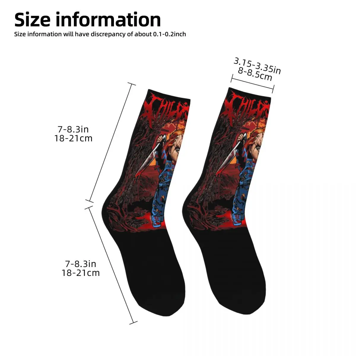 Autumn Winter Colorful Men\'s Women\'s Child\'s Play Chucky Socks Breathable Basketball Socks