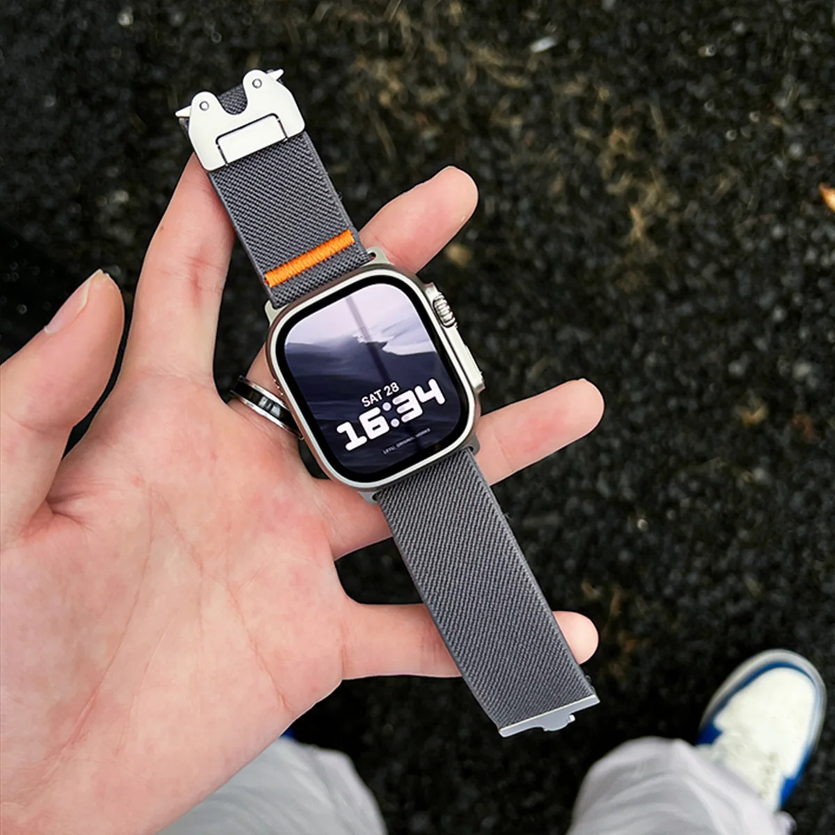 حزام نايلون لساعة أبل الترا 2 49 مللي متر 10 9 8 7 46 مللي متر 44 مللي متر 42 مللي متر 45 مللي متر 41 مللي متر سوار مرن مضفر لسلسلة IWatch 6 SE