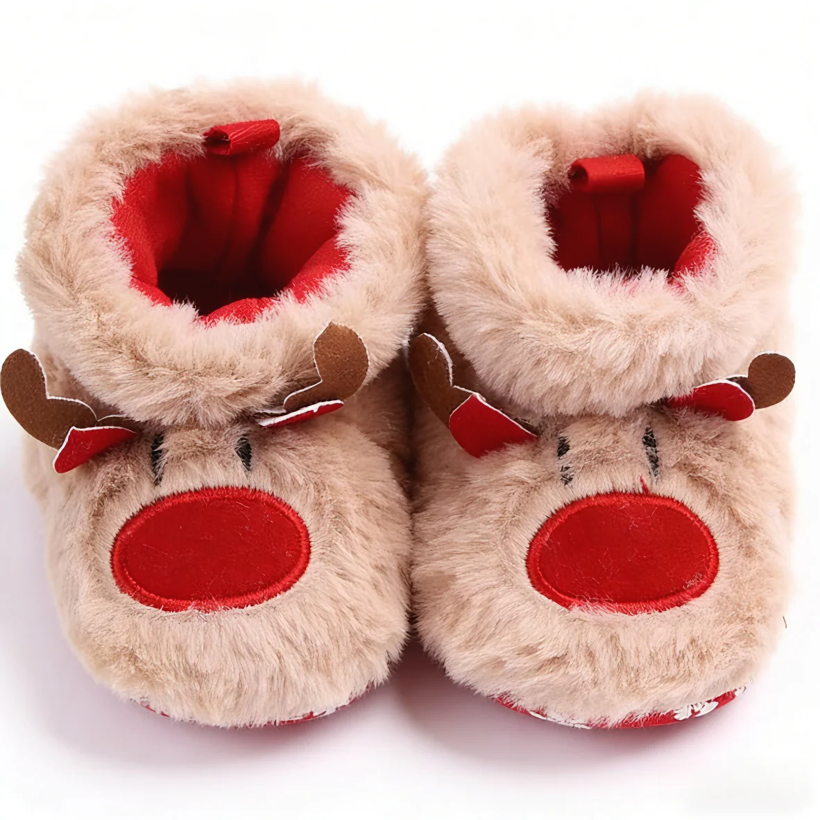 

Newborn Baby Boots: Santa Claus Cute Elk Design, Warm Winter Toddler Shoes for Girls & Boys, Perfect Holiday Christmas Gift