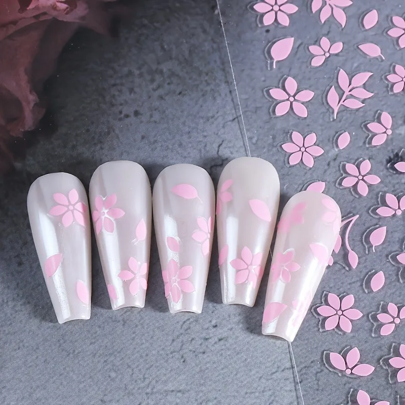 5/6PCS 봄과 여름 꽃무늬 네일 스티커, DIY 네일 장식, 선물, 파티 및 웨딩 메이크업 스타일링에 쉽게 적용할 수 있습니다.