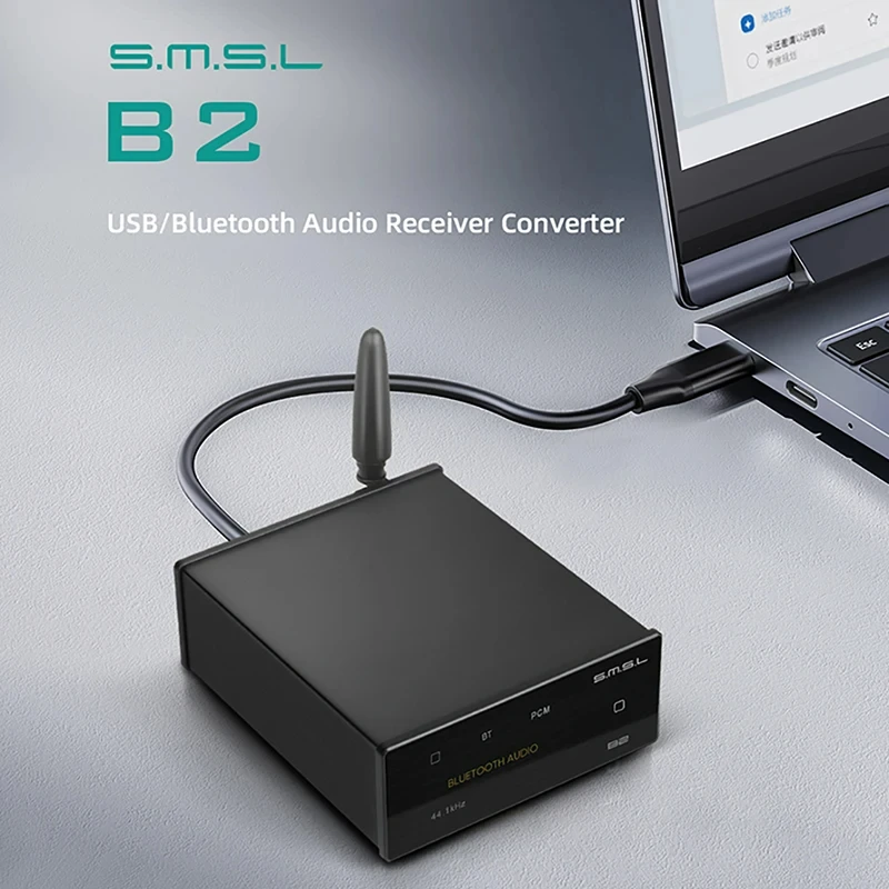 SMSL B2 Audio Reciever, Bluetooth5.1 Decoder Converter USB CS43131 Decoding High Gain Bluetooth LDAC SBC AAC APTX/HD apXT_LL apt