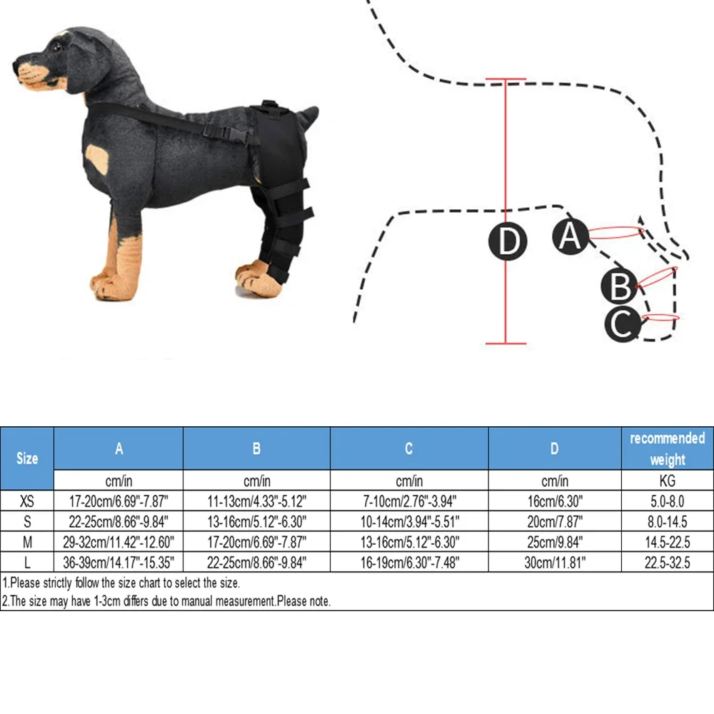 Rodilleras para cachorro de Mascota, rodilleras para pierna trasera de perro, soporte para perros lesionados, envoltura para articulaciones,