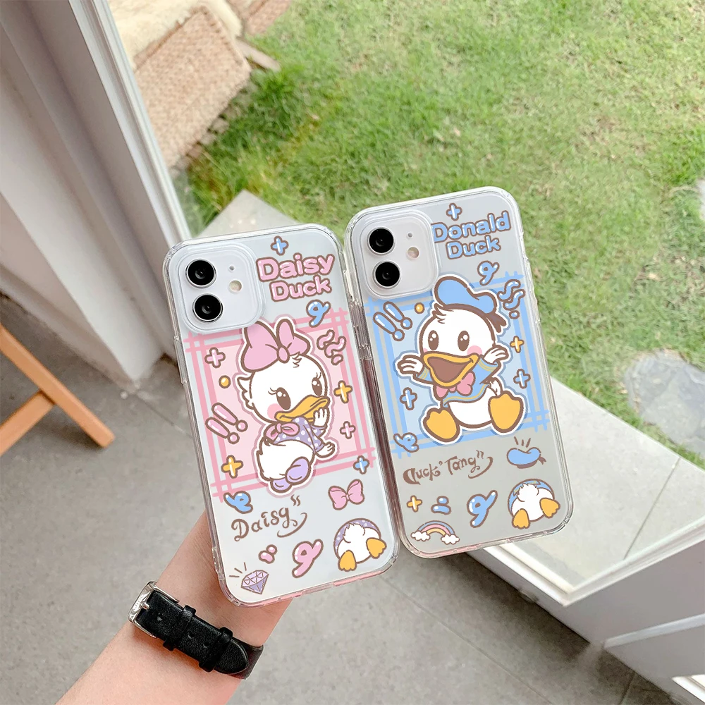 Donald Duck Daisy Funda de Disney Silicone phone case For iPhone 14 13 12 mini 11 pro xs max X XR 5 6 7 PLUS Couple Gift