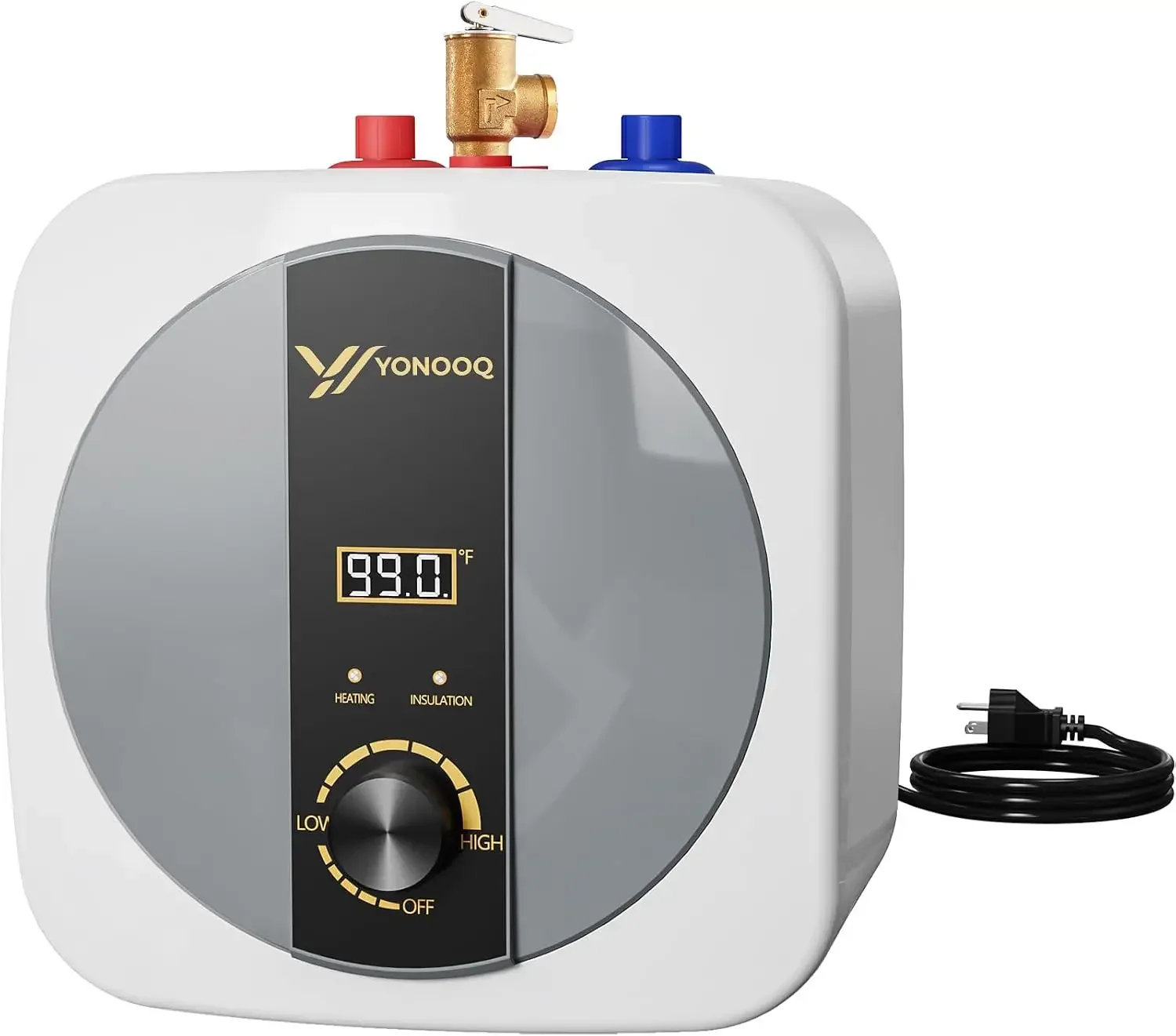2.5 Gallon Mini Tank Electric Water Heater – 1500W 110V Under Sink Instant Hot Water Heater with Digital Display & Pressure Reli