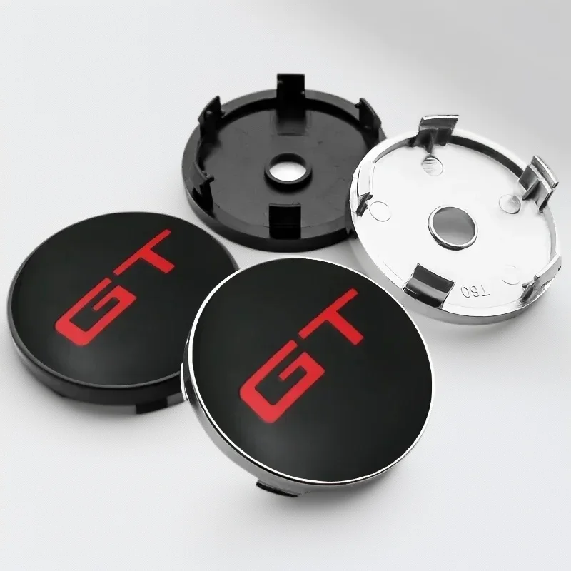 

4PCS 56mm 60mm Racing Wheel Center Cover Rim Hub Caps Emblem Badge For GT Logo Decoration Car Sticker Accessories