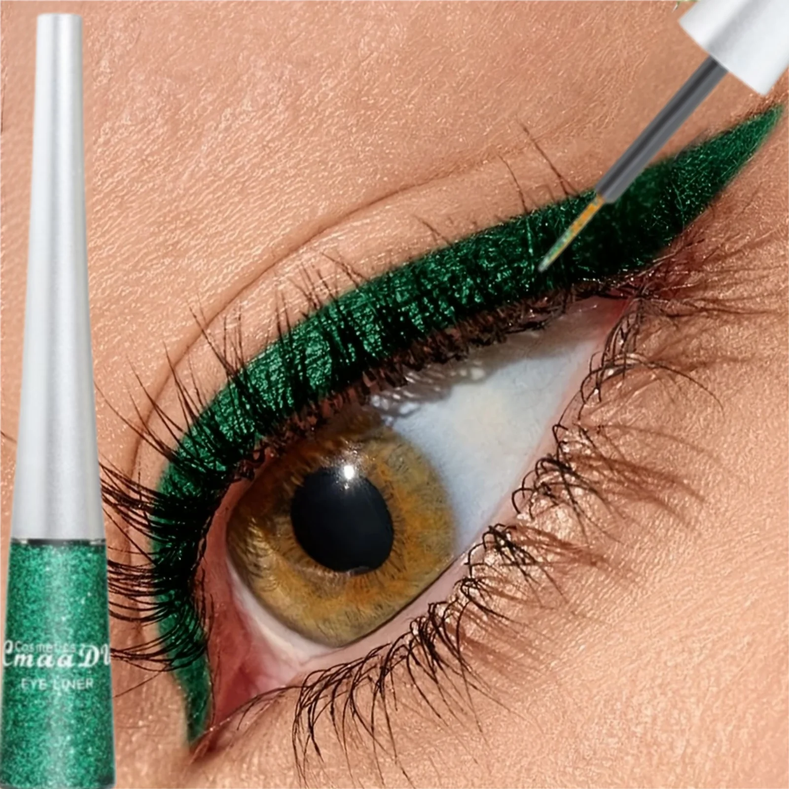 1PC กันน้ํา Glitter Metal Liquid Eyeliner-ยาวนาน,สีสัน,Shimmery,Silky,Quick-drying,เหมาะสําหรับทุกสภาพผิว