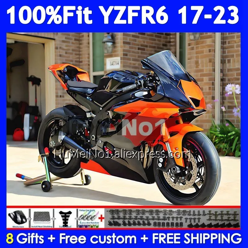 

Кузов для YAMAHA YZF R6 YZF600 YZFR6 17 18 19 20 21 22 23 360 No.63 YZF-R6 2017 2018 2019 2020 2021 2022 2023 Оранжевый Черный Обтекатель
