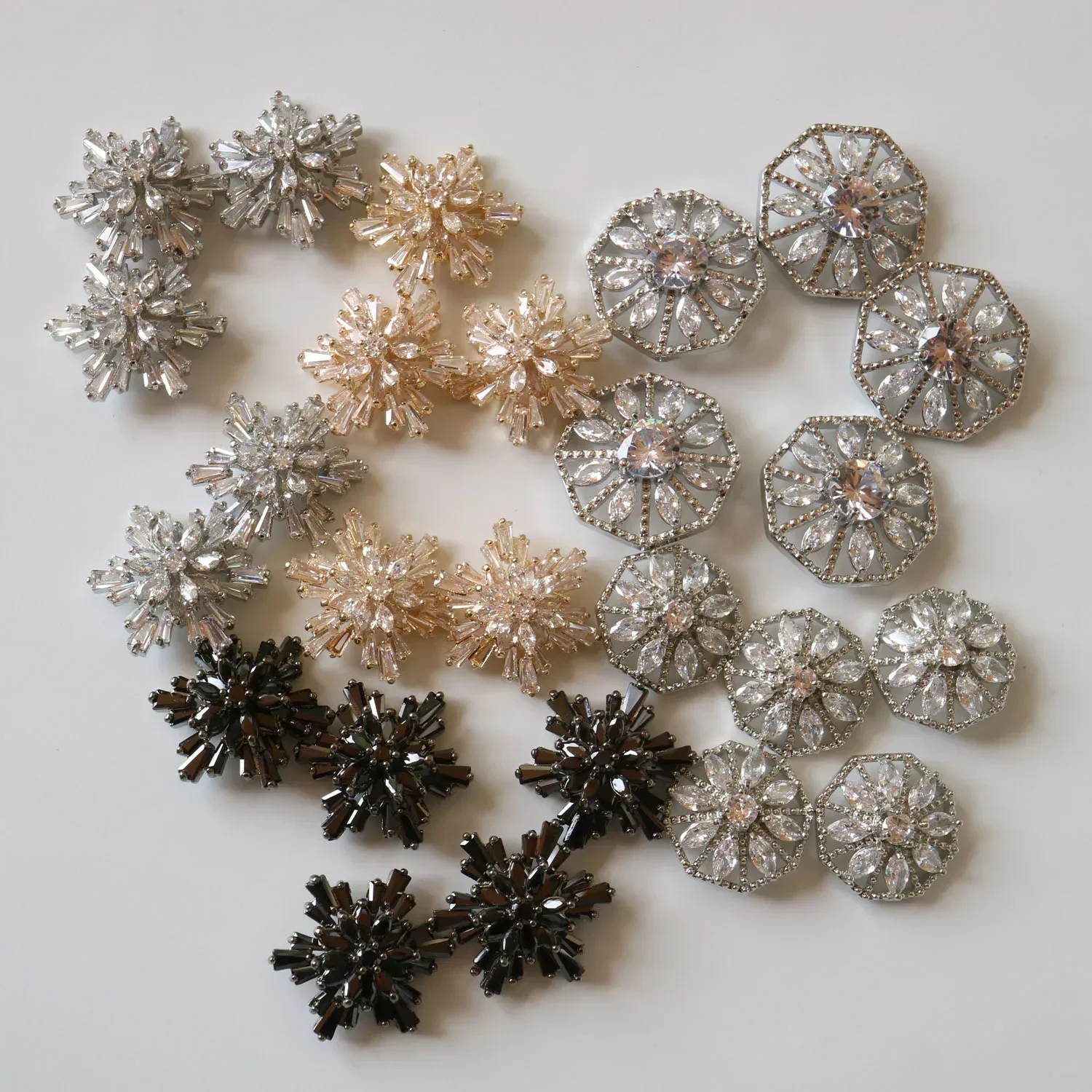 5pcs/lot Shining crystal star buttons Cubic zirconia button for shirt Decorative CZ sewing   cashmere Knit cardigan