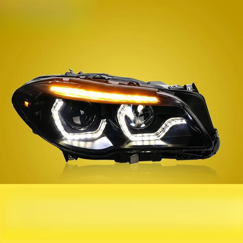 Suitable for BMW 5 Series F10 Headlight Assembly 2011-2013 F18 Modified Daytime Running Lights LED Flowing Turn Signals