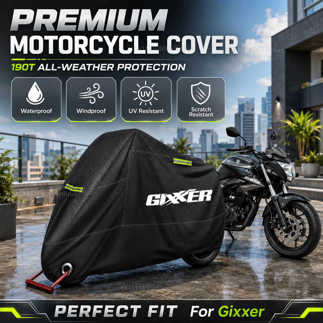 Funda completa para motocicleta, impermeable, a prueba de polvo, para todas las estaciones, tela Oxford 190T para Gixxer 150 SF 150SF SF 250 SF250 GIXXER 155