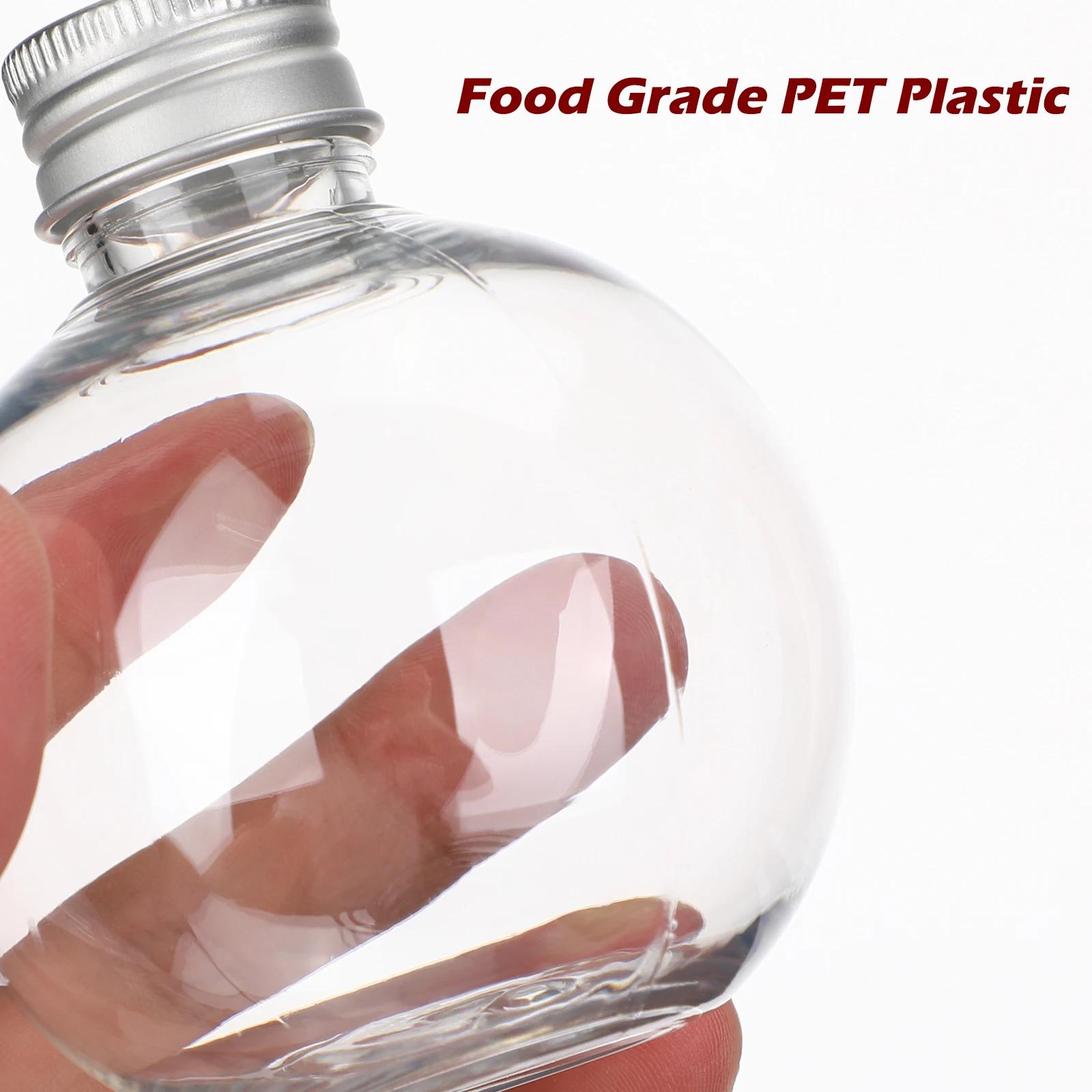 

10pcs Light Bulb Shape Ball Bottles 250ml Food Grade Fillable Ornaments Plastic Juice Storage Bottle Sealing Beverage Container