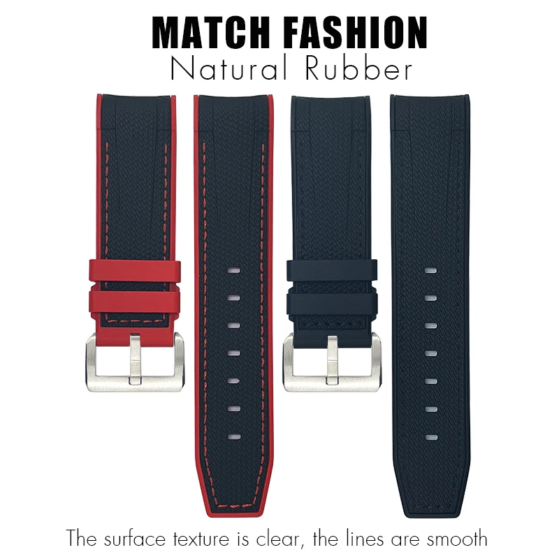 High Quality Natural Soft Rubber Silicone Watchband for Blancpain FIFTY FATHOMS Watch Strap 22mm 23mm New Two Tone Wristband