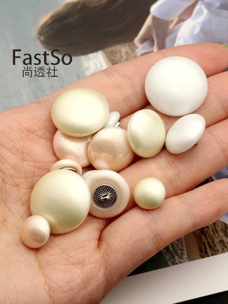 衣類用パールボタン,装飾的な白いジュエリー,プラスチックの縫製,針用アクセサリー,ニットコート,10mm, 15mm, 18mm, 20mm, 6個