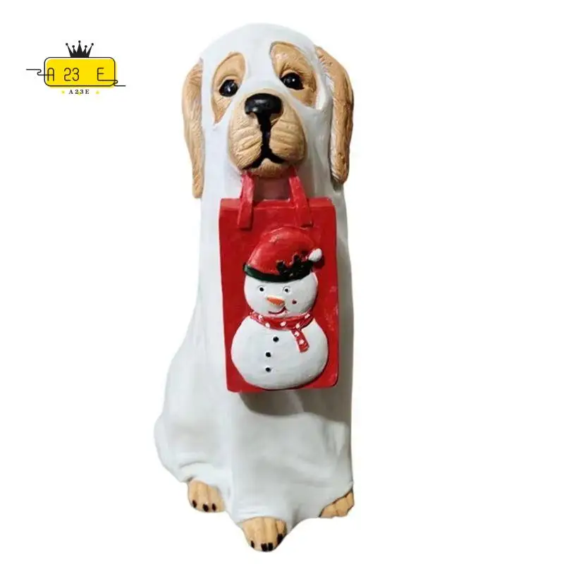 A23E-Garden Dog Statue Resin Outdoor Decorative Art Sculpture Collection Carved Lawn Terrace Courtyard Garden