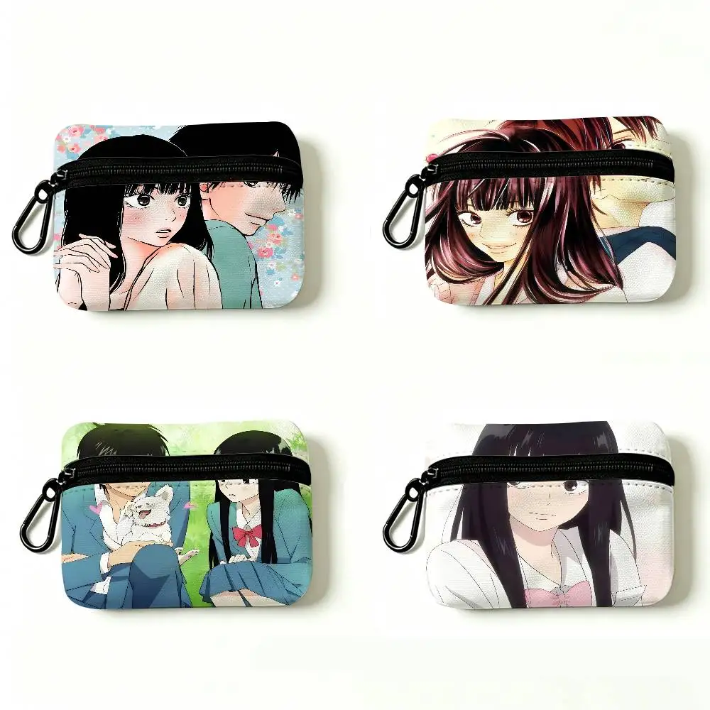 Kimi Ni Todoke Anim Portable Oxford Fabric Mini Wallet Carabiner Design Small Coin Bag For Cards Keys Earphones