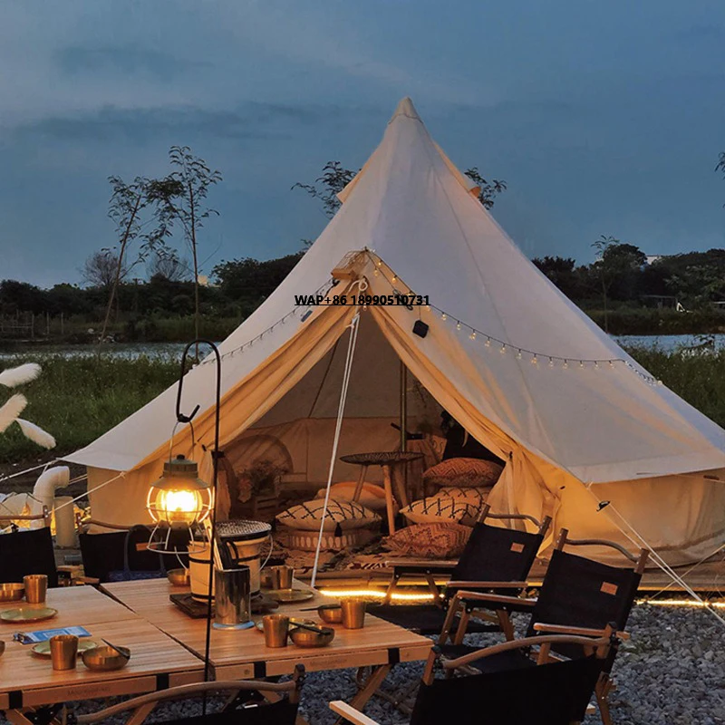 

Outdoor Oxford Bell Tent No Center Pole Waterproof Family Camping Tent Party Yurt Canvas Tent for Events Travel