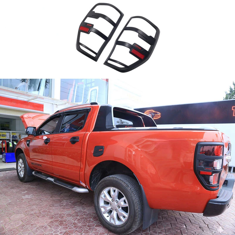 For 2012-2020 Ford Ranger Wildtrak T6 T7 T8 Raptor Accessories Rear Light Cover Matte Black Exterior Rear Lamp Bonnet Accessory