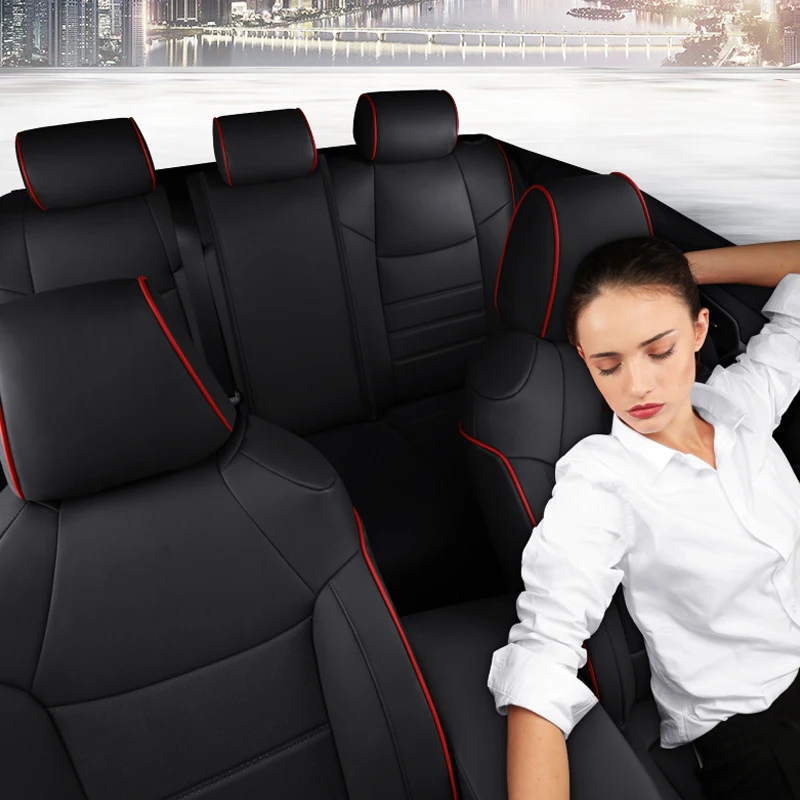 Luxury Custom Car Seat Covers For Toyota rav4 2020 -2024 XA50  Waterproof Leather Protection Seat Cushion Auto Parts Full Set