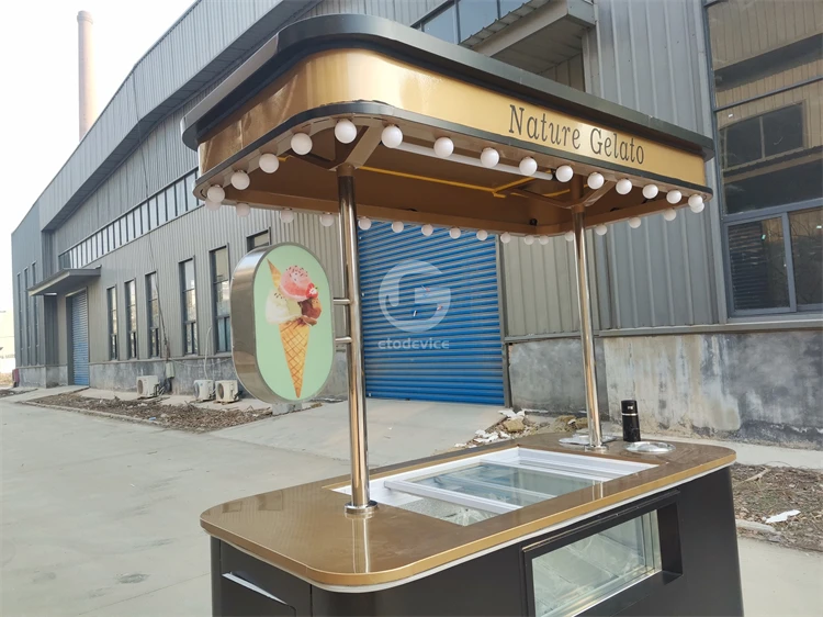 Factory Direct Selling Mobile Push Cart Ice Cream Cart for Sale