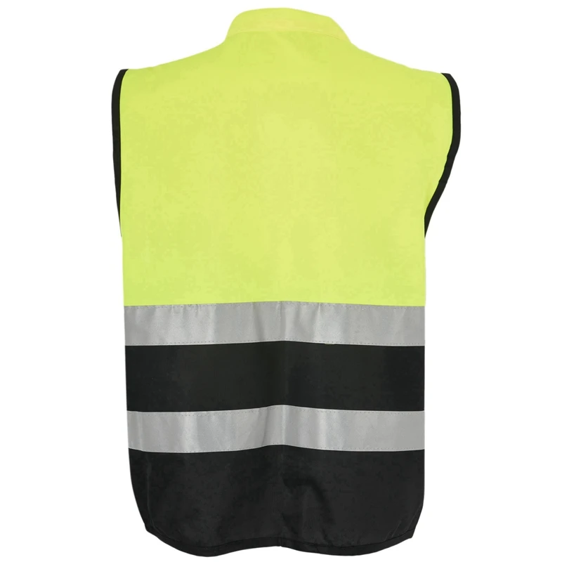 2x 7 Zakken Klasse 2 Hoge Zichtbaarheid Rits Front Safet Geel Vest Met Reflecterende Strips (X-Large)