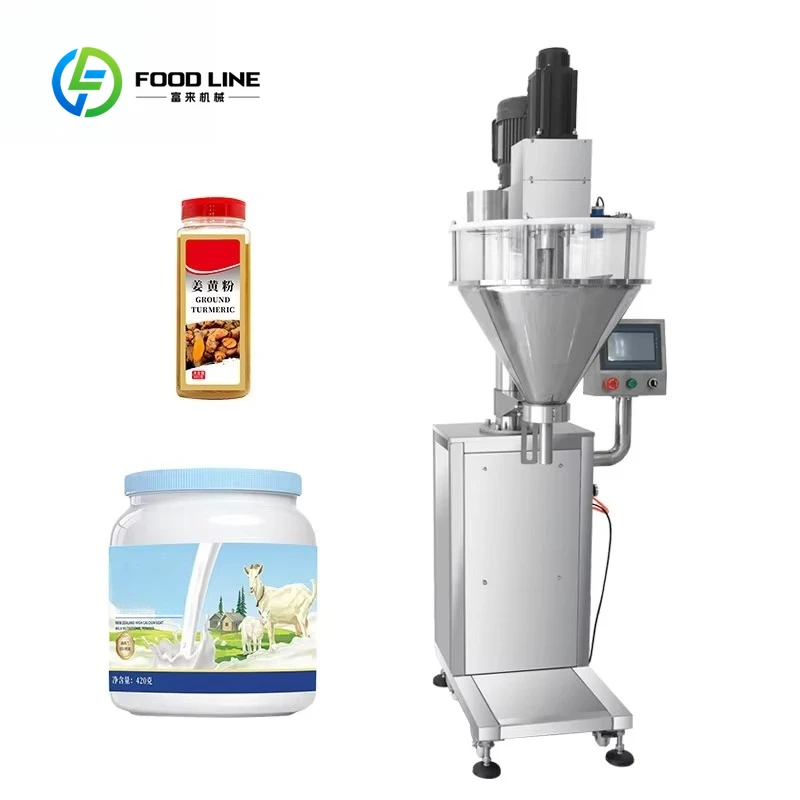 Customized Auger Filling Machine Vertical Semi Automatic With Feeder For Spice Flour Starch Milk Cocoa Dry Powder Reliable