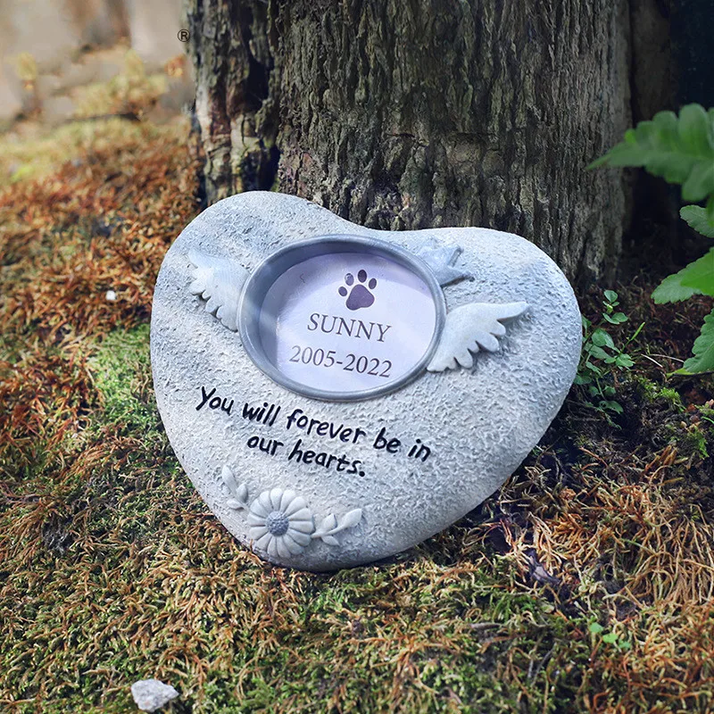 Pet Dog Tombstone Creative Resin Simulation Memorial Stone Cat Tombstone Small Animal Sacrifice Monument Handicraft Ornaments