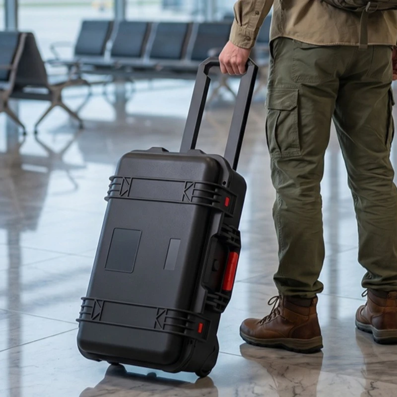 Waterproof Instrument Storage Box Safety Equipment Protective Box Portable Large Capacity Trolley Case Outdoor Tool Case