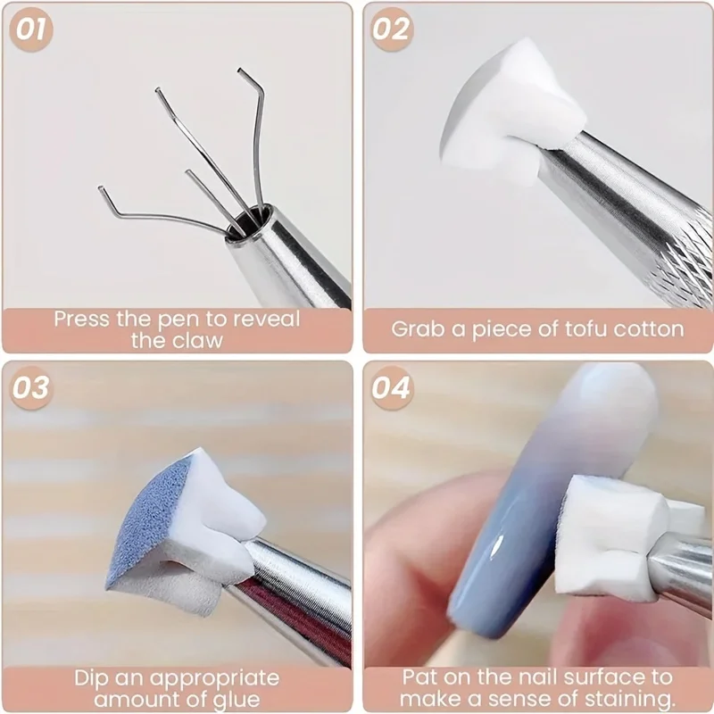 50 バ éponge dégradé Nail Art Stamper outils Gel vernis couleur dégradé brosse paillettes poudre pointillage stylo pour accessoires de manucure