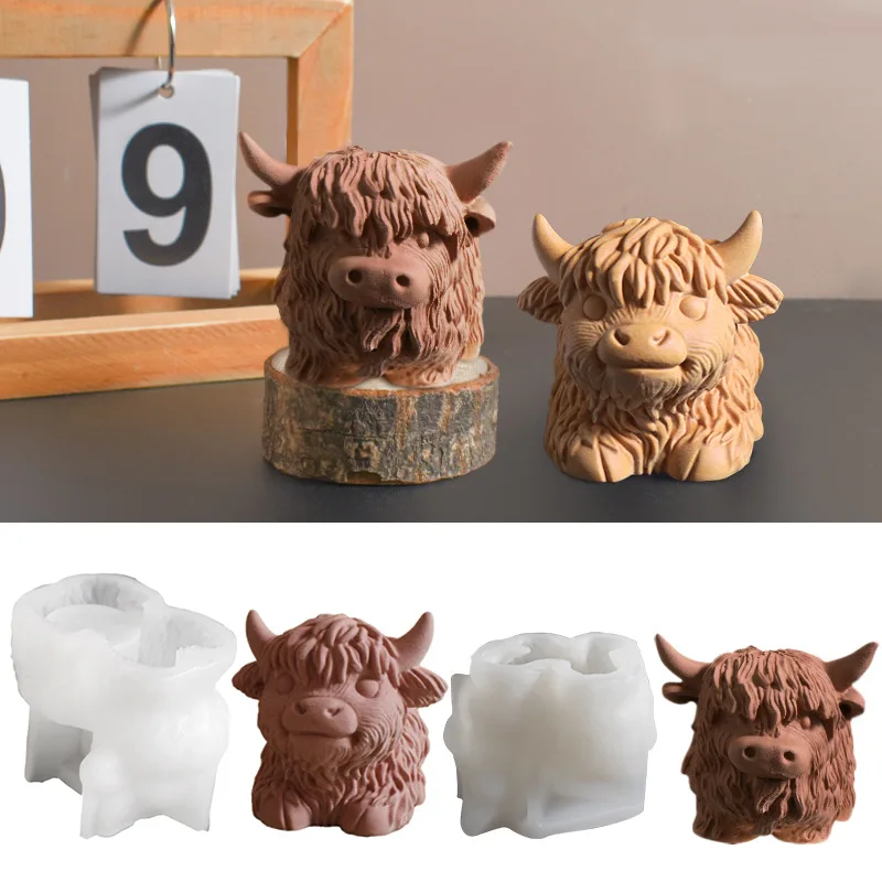 

3D Yak-Shaped Candle Silicone Mold DIY Animal-Shaped Scented Candle Plaster Cement Mold Christmas Decorations