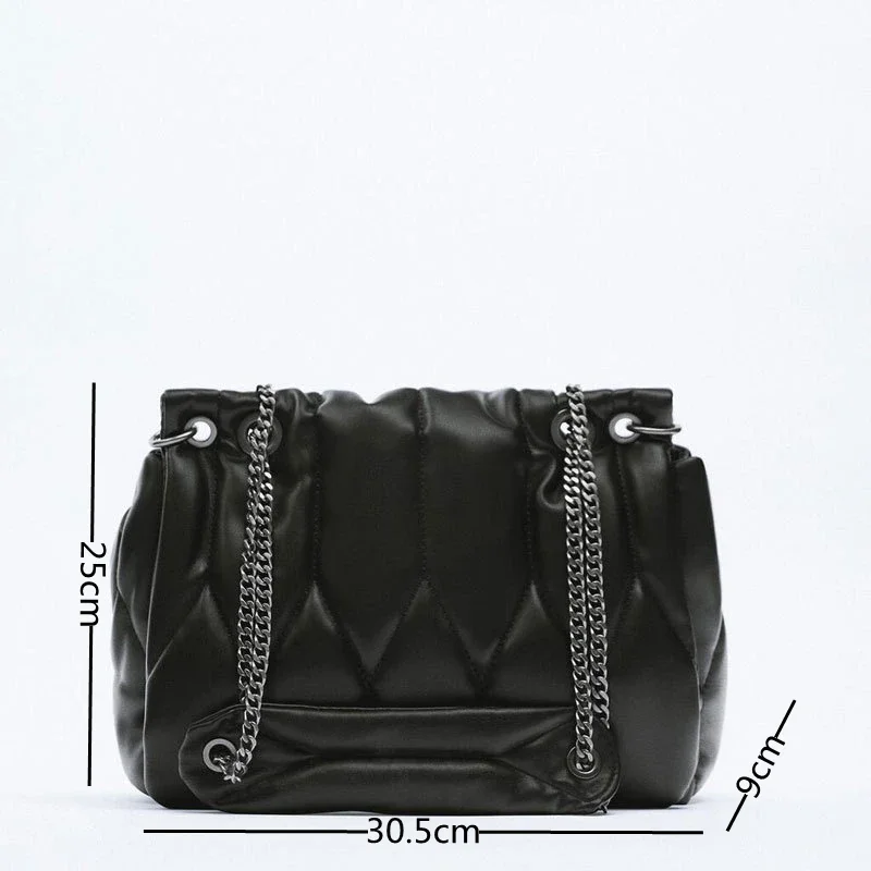 Luxury Designer Bag Ladies High Quality Pu Female Leather Chain Messenger Bag Ladies Handbag Bag Ladies Za Rhombus Bucket Bag