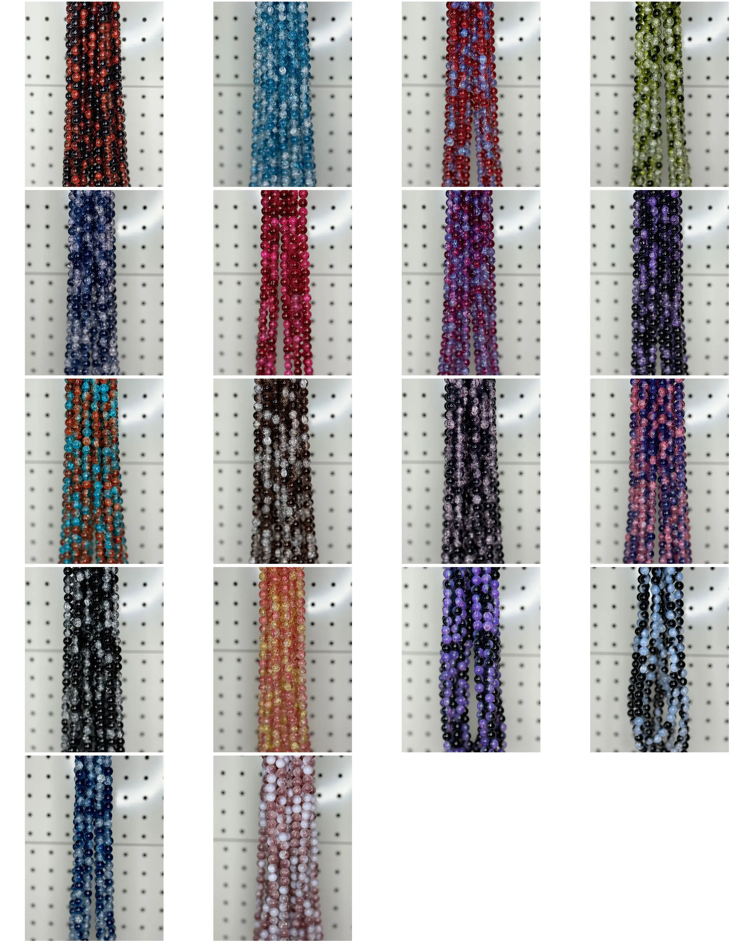 5 Strands Burst Glass beads Round Loose Beads for Jewelry Making DIY 80PCS/Strands