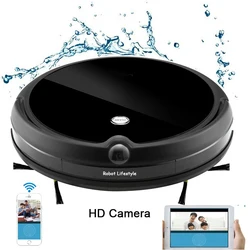 Vacuum Cleaner Robot with HD Camera Monitor Pet, Video Call, Map Navitation, WiFi App Control, Smart Memory, Wet and Dry Mop