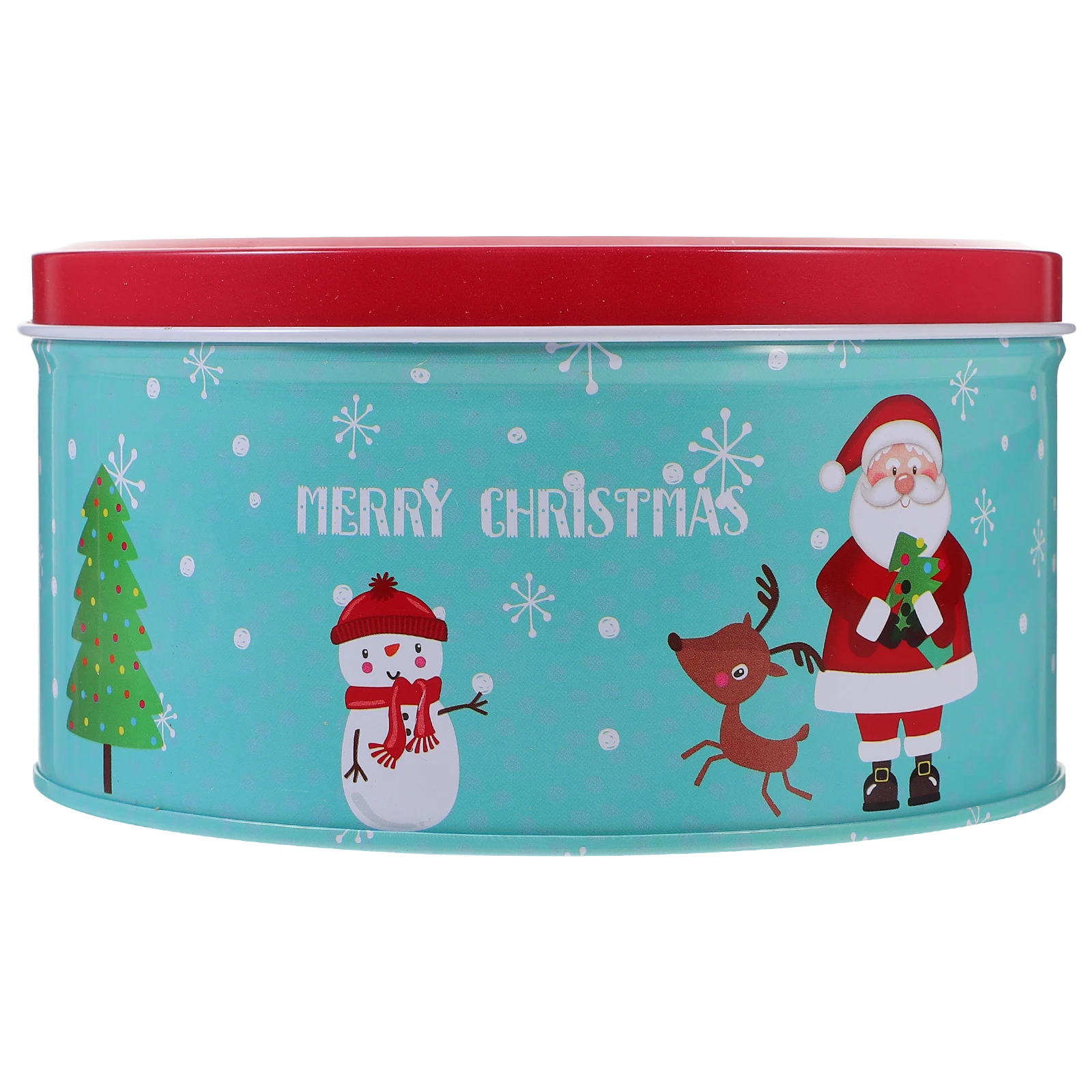 

Christmas Tin Round Cookie Boxes Biscuits Container Packaging Tinplate Storage Containers Holiday Decor Christmas Treat Box