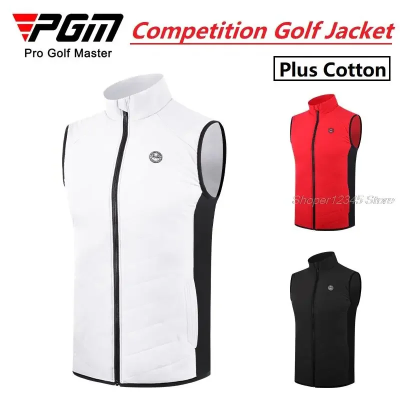 2022 Winter Warm Zipper Golf Jacket Men'S Stand Collar Sleeveless Vest Male Waterproof Waistcoat Man Full Zipper Casual Coats