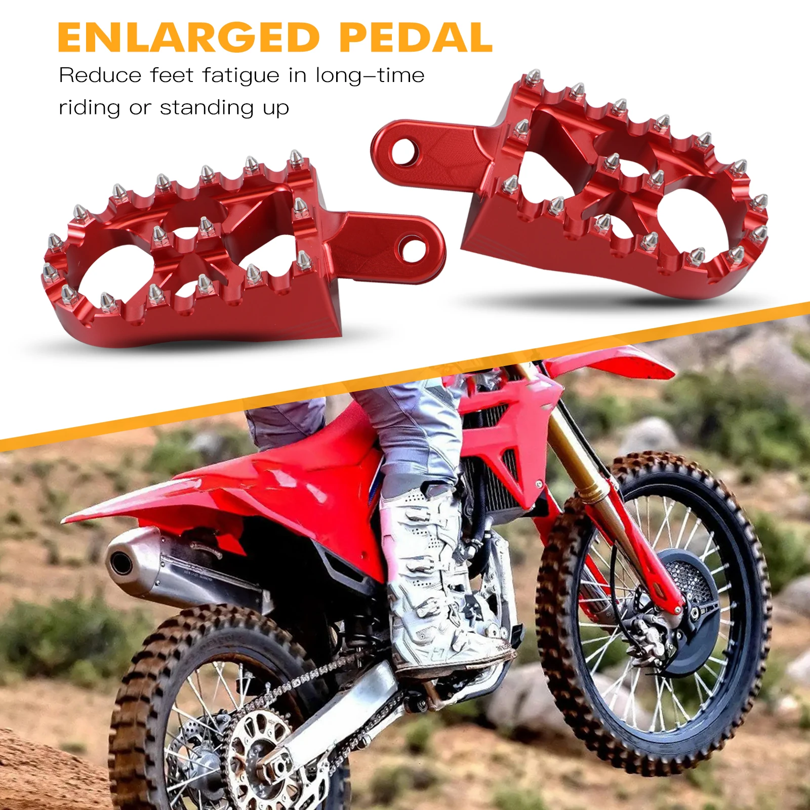 NICECNC Motorrad-Fußrasten, Fußstützen, Pedale für Honda XR650L 1993-2025 CR80R CR85R XR250R XR400R XR600R XR650R – Detail 15