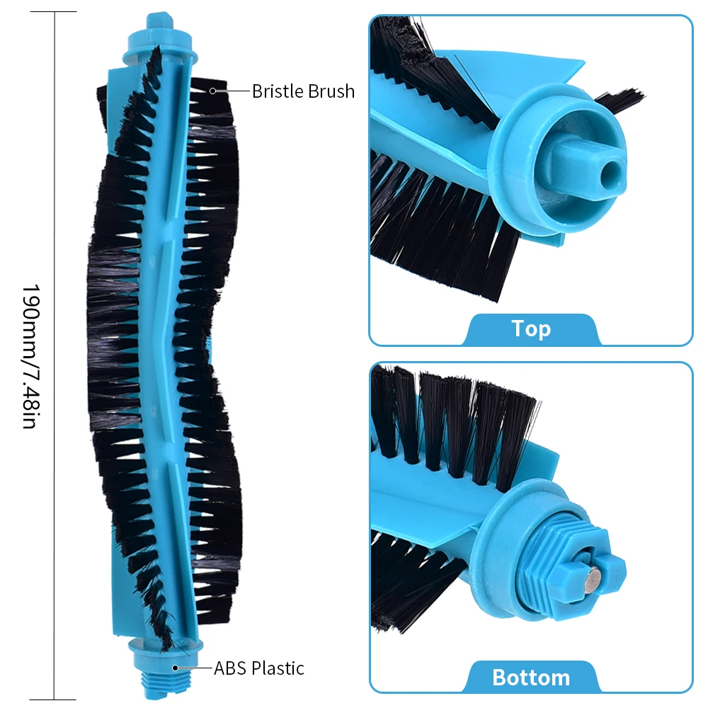 Main Side Roller Brush Filter Compatible with Cecotec Conga 4090 5090 Robot Vacuum Cleaner Replacement Spare Parts Accessories