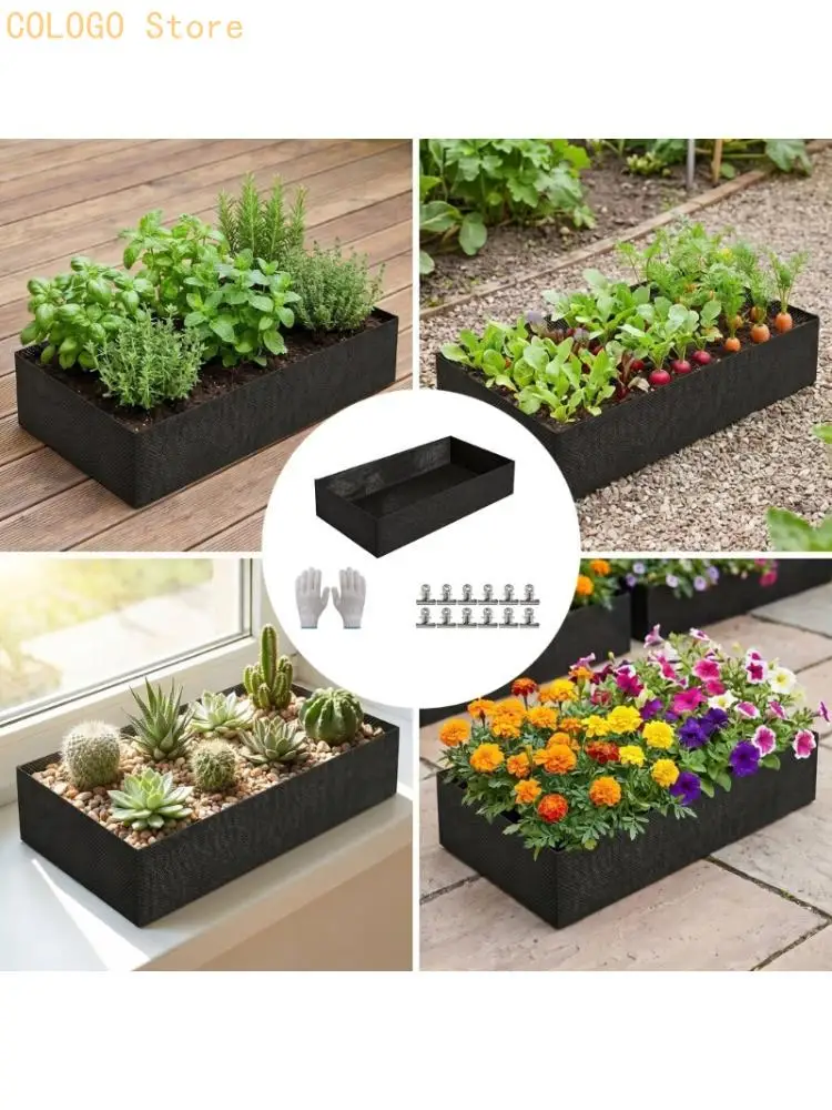 Premium Raised Gardening Bed Liner Set Includes 12 Clips And Gloves For Backyard Outdoor Planting Easy Installation D0LD