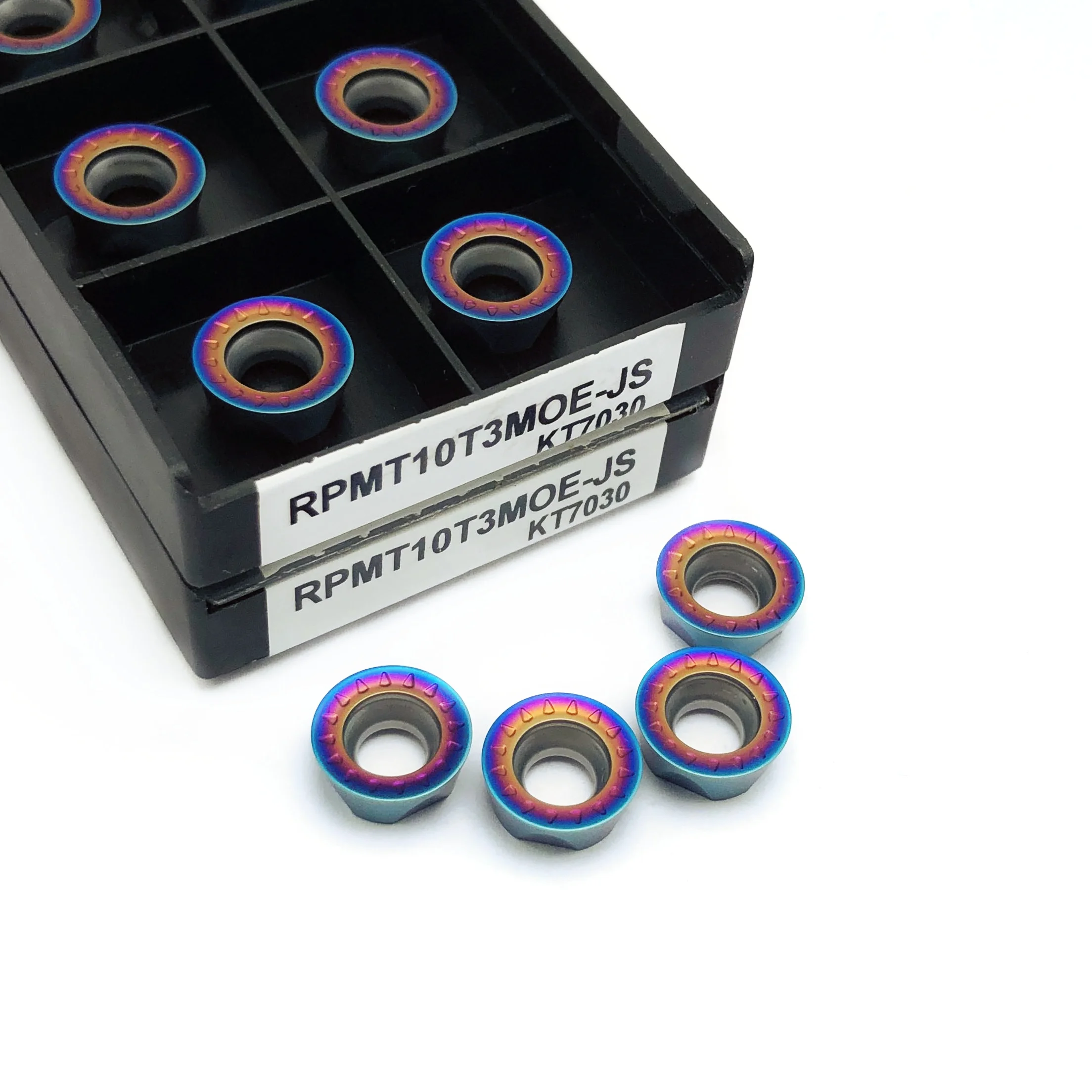 Nano-Blue Thread Cutting Tool, Carbide Insert, Torno CNC Turning Part, Alta Qualidade, RPMT10T3MOE-JS KT7030, RPMT10T3