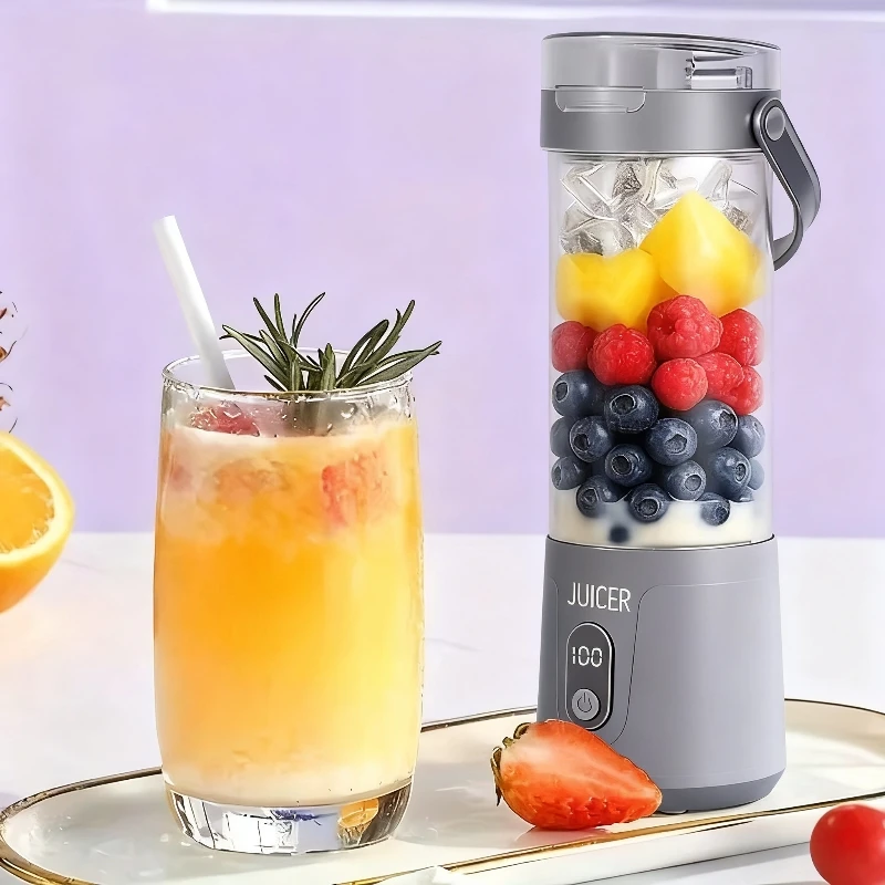 Alternative view of Vaso Mezclador Portátil de 600 ml con 12 Cuchillas para Batidos y Smoothies, Recargable por USB, Exprimidor de Frutas de Viaje, Vaso Doble, Licuadora de Frutas