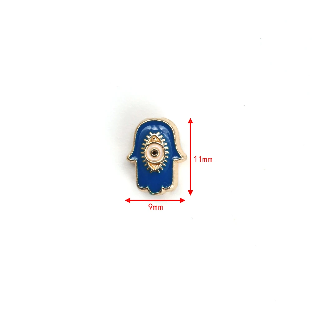 EVIL EYE 10pcs/lot Alloy Fatima Hamsa Hand Beads Turkish Evil Eye Charm Bead for Bracelet Necklace Jewelry Making Accessories