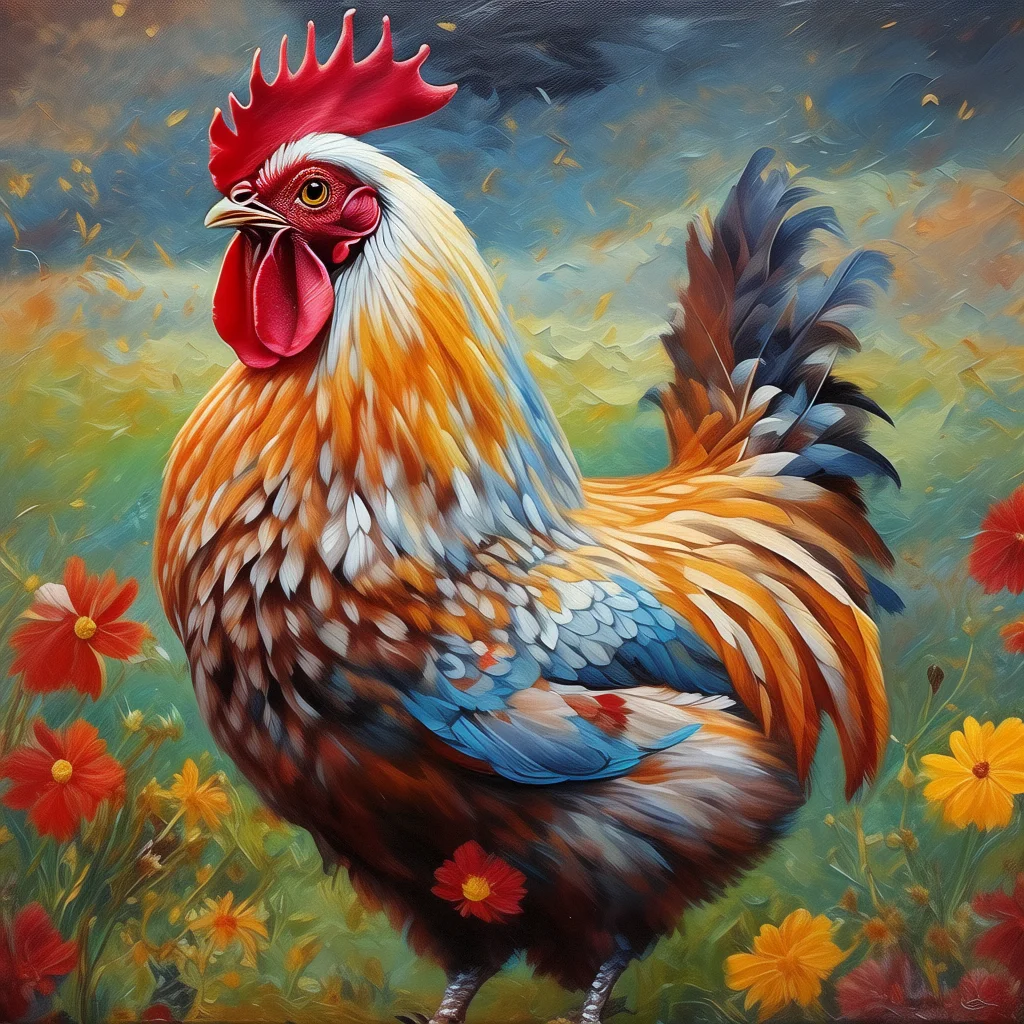 

8545256 Abstract digital animal themed oil painting