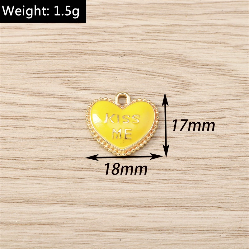 10 Stück niedliche, bunte Herzanhänger zum Basteln von Ohrringen, Halsketten, Armbändern, DIY-Bastelarbeiten und Schmuckzubehör – Detail 5