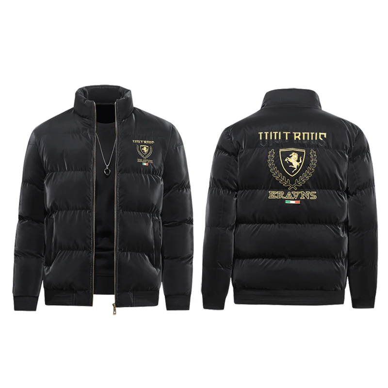 

Winter Thickened Warm Jacket Outdoor Windproof Cotton Clothes Thick Men's Casual Coat Fashion Trend With Letter-printing Design