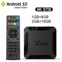 Hot X96Q Android 10.0 Fast Smart TV BOX 2GB 16GB Allwinner H313 Quad Core 4K VS X96 Mini Set top box fast shipping