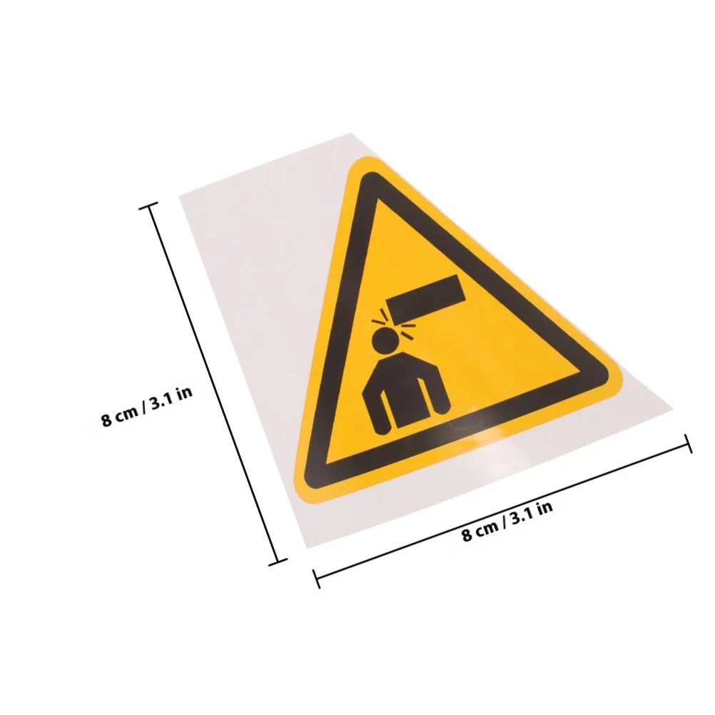 6 قطعة ملصقات علامة تحذير منخفضة التخليص العلوي الحذر ملصق مائي ملصق أمان ذاتي اللصق لمواقف السيارات في المستودعات