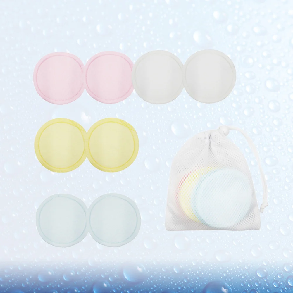 8 قطع من وسادات إزالة المكياج من القطن الخالص، مناديل تنظيف الوجه القابلة لإعادة الاستخدام للبشرة الحساسة، وسادات قماشية للسفر