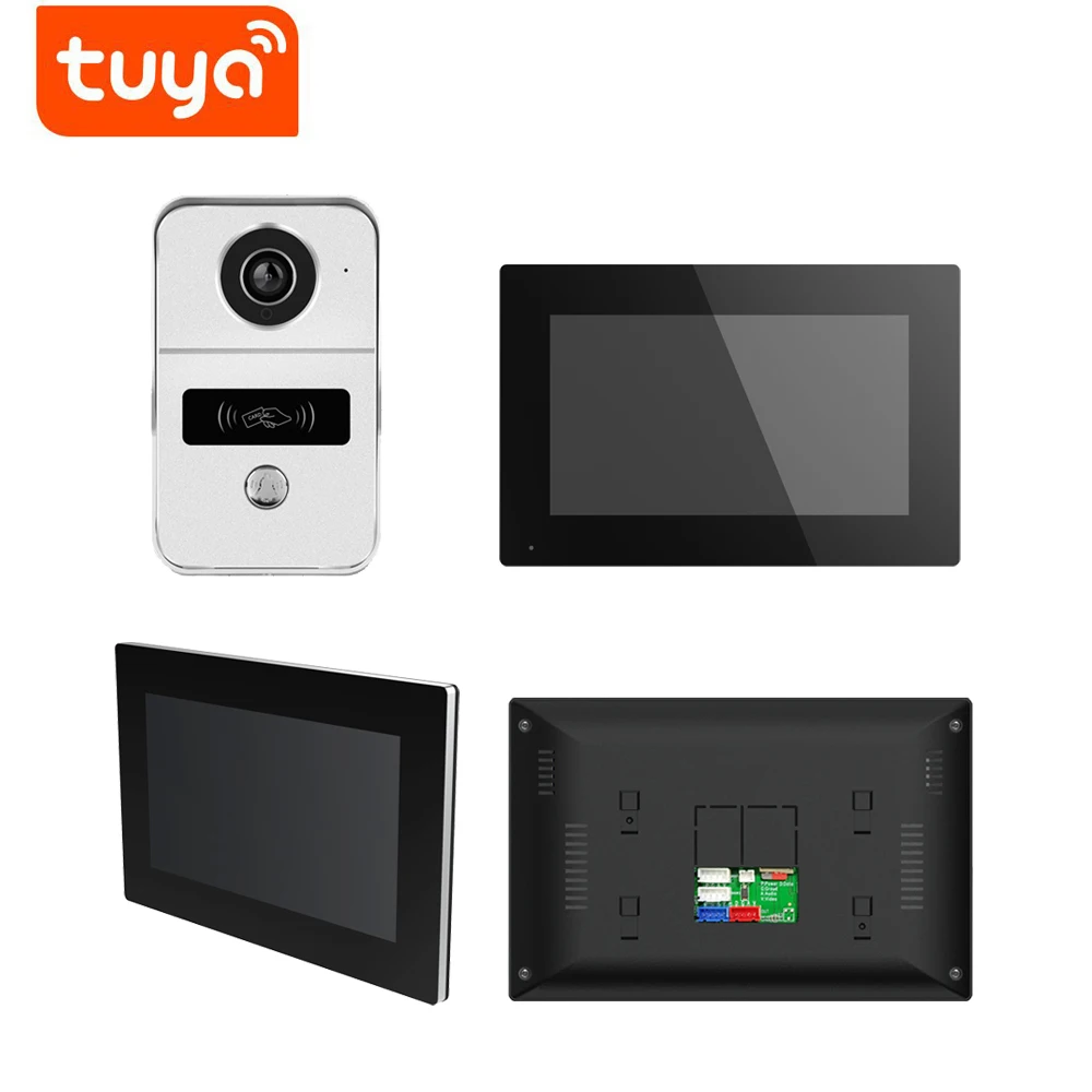 7 Polegada tela 1v3 2mp 1080p fio tuya app ahd wifi campainha deixar mensagem 140 graus grande angular sistema de intercomunicação telefone da porta vídeo