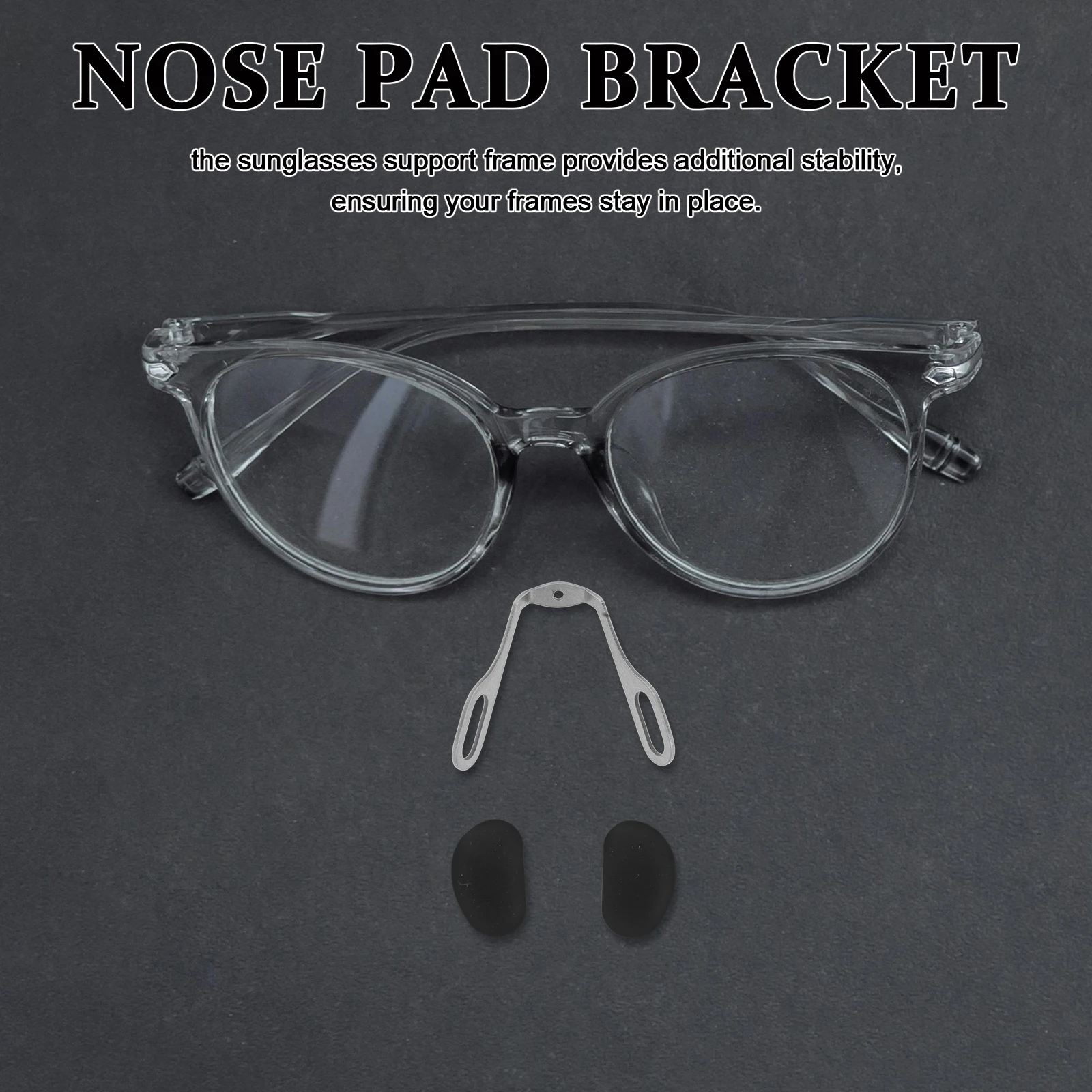 

Soft U-Shaped Eyeglass Nose Pads Anti-Slip Sunglasses Support Frame Replacement Air Chamber Retainers Screw- Durable